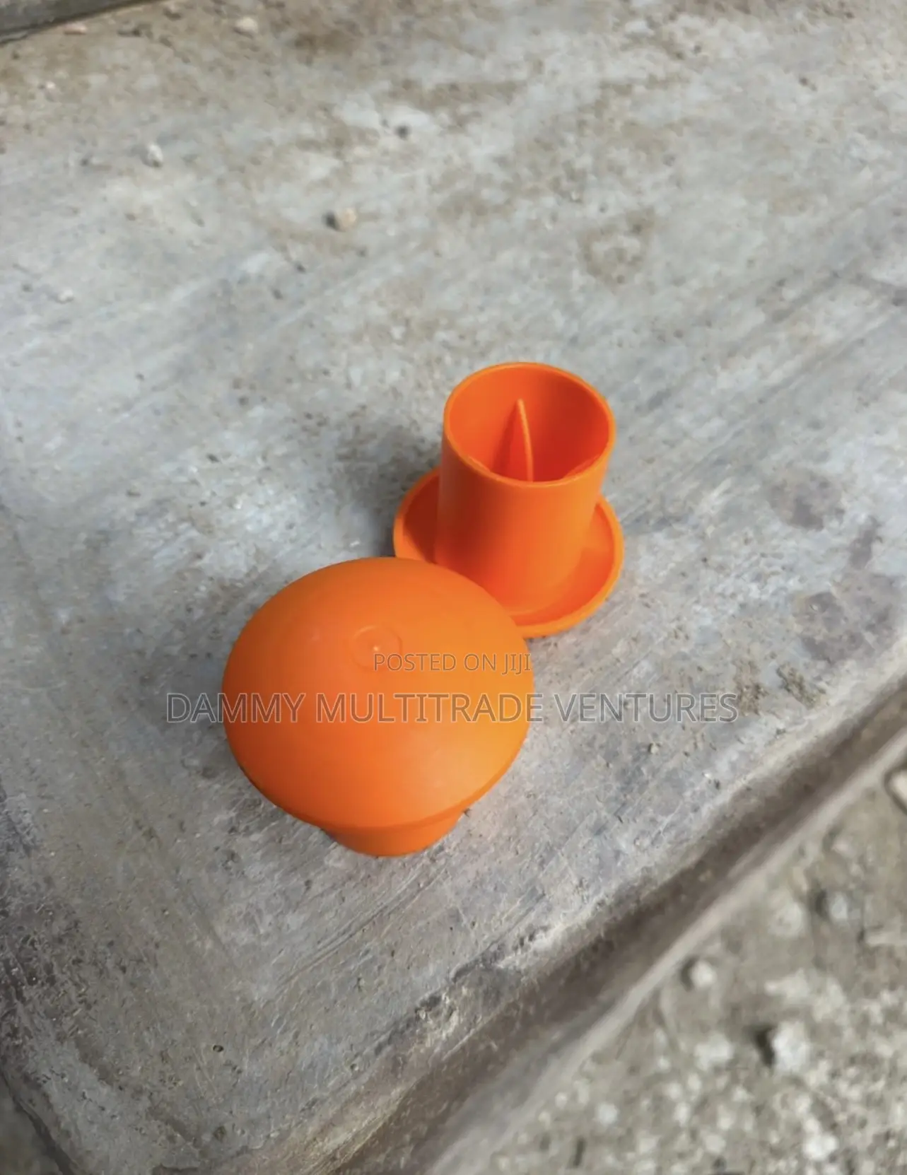High-Visibility Orange Plastic Rebar Caps