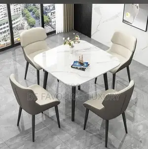 Marble Dining Table by 4 Chairs