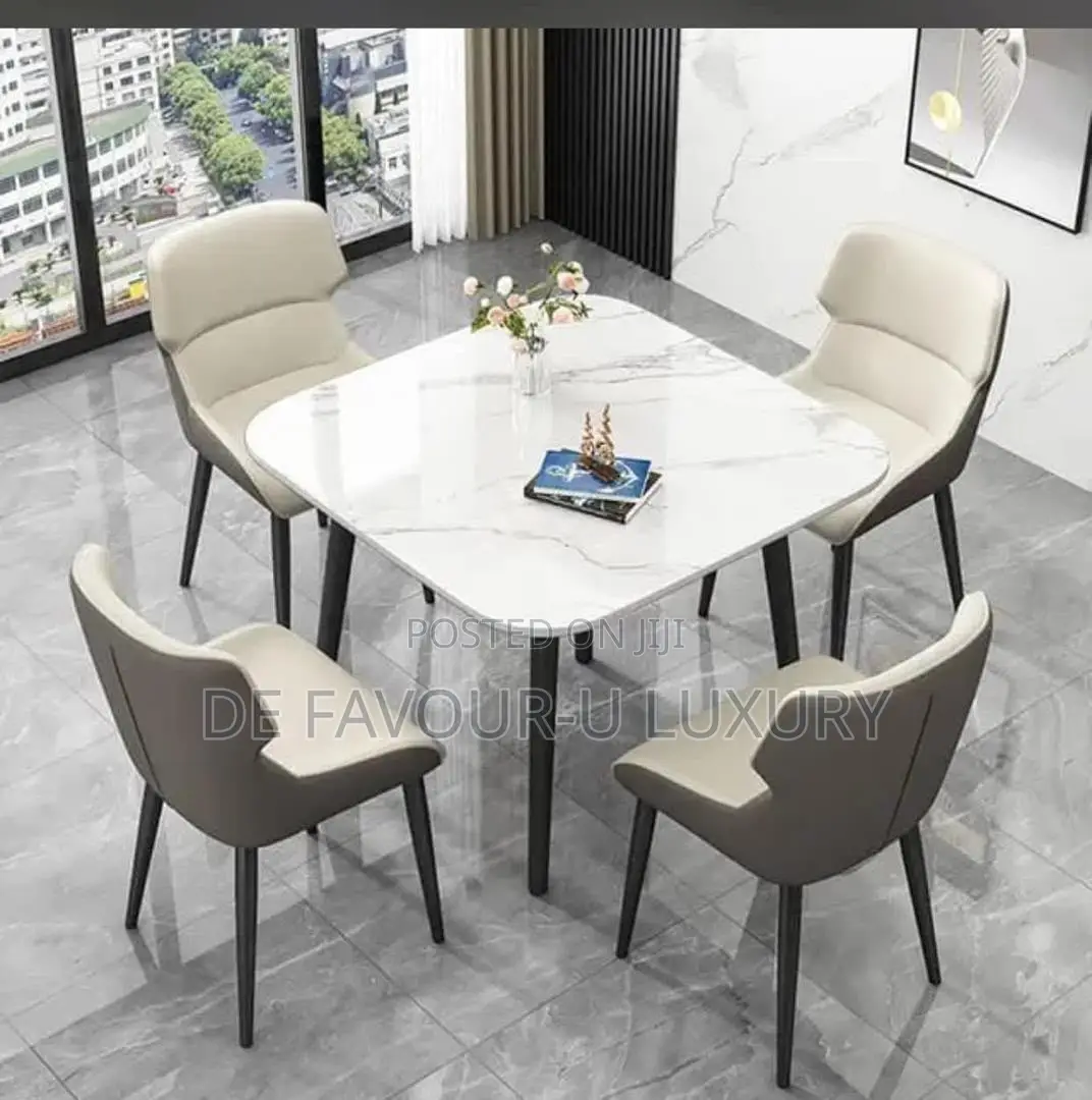 Marble Dining Table by 4 Chairs