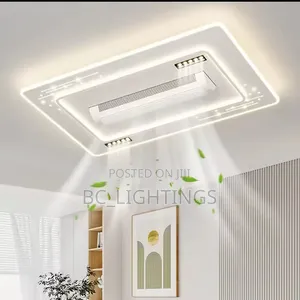 Modern Bladeless Ceiling With Light and Remote Bedroom White Vaneless