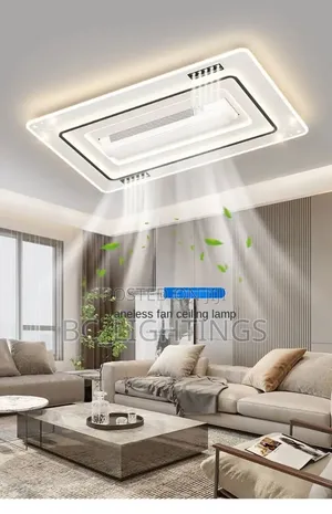 Modern Bladeless Ceiling With Light and Remote Bedroom White Vaneless