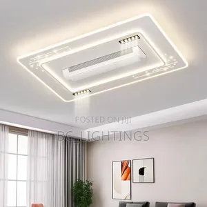 Modern Bladeless Ceiling With Light and Remote Bedroom White Vaneless