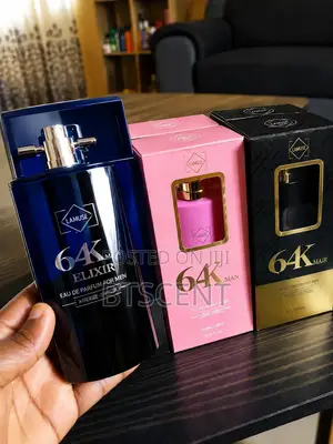 64karat Perfume in Blue, Gold and Pink