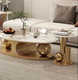 Ceramic Coffee Table and Side Stool