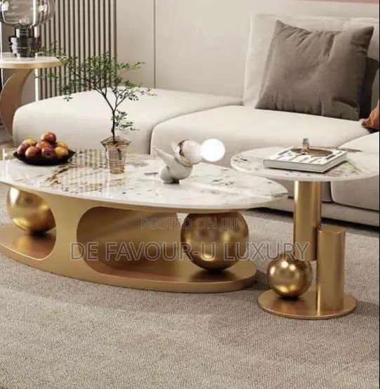 Ceramic Coffee Table and Side Stool