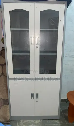 Half Glass, Half Metal Office Cabinet and Bookshelf