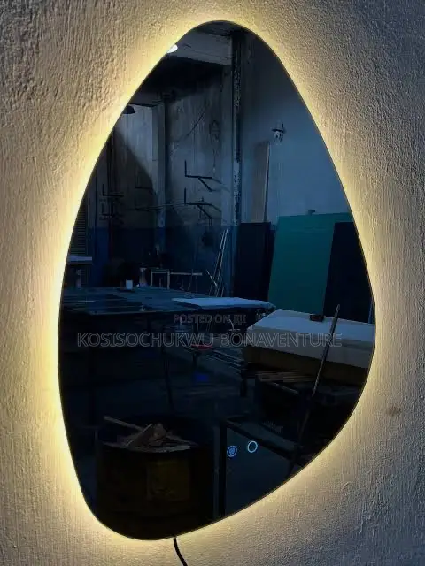 Mirror Pebble-Shaped LED Wall Mirror