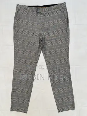 Topman Men Slim Fit Houndstooth Plaid Suit Pants Trousers W38 L41
