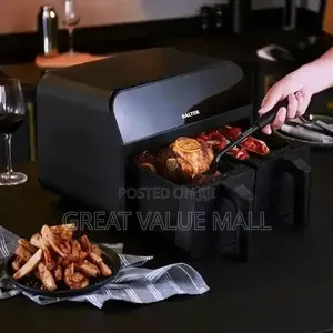 Salter Nonstick Dual AirFryer With Cooking Sync Functon-7.4l