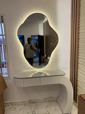Stylish Curve Design Mirror Console