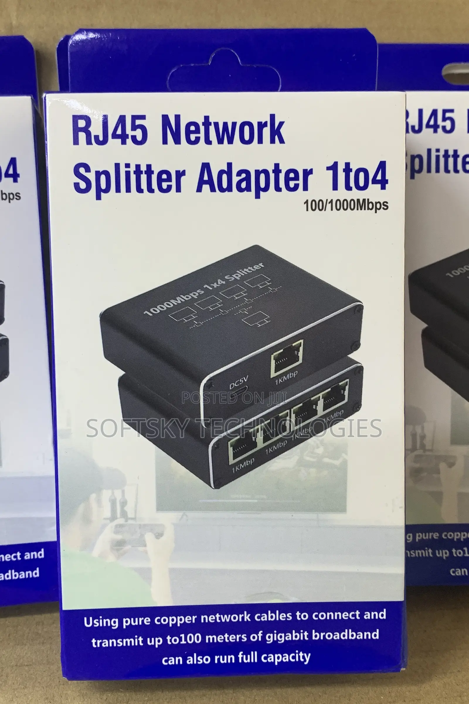 4-Port Rj45 Network Splitter Adapter