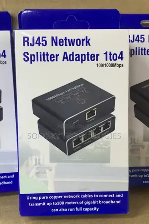 4-Port Rj45 Network Splitter Adapter