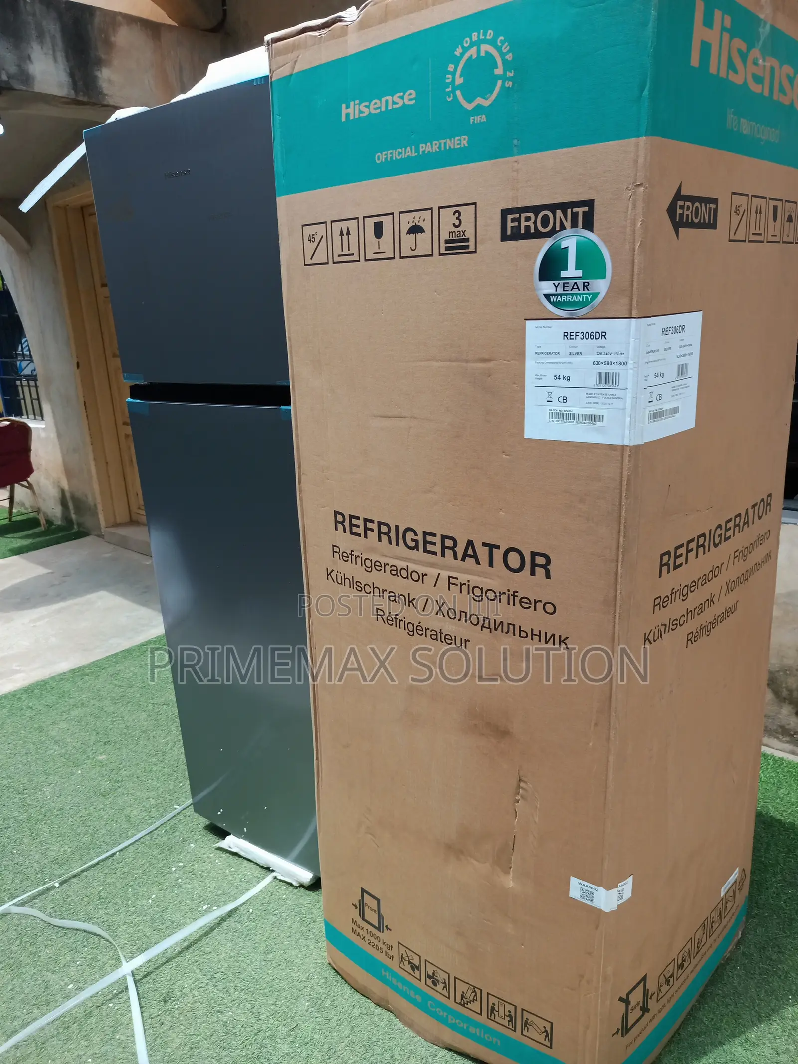 Hisense Double Door Refrigerator 306DR – Silver