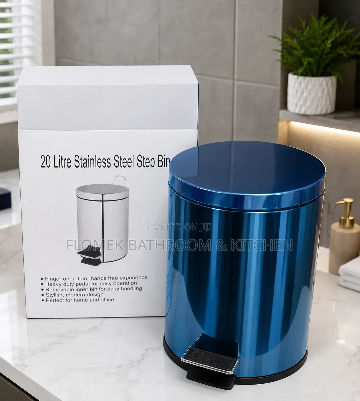 20L Stainless Steel Step Bin | Modern Pedal Dust Bin.