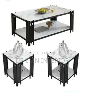 Center Table and Side Stools (1+2)
