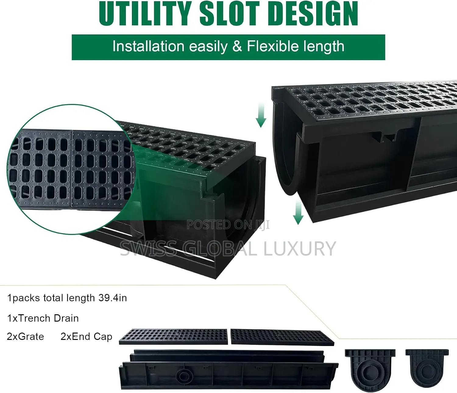 High Grade Compound Floor Drain 100cm