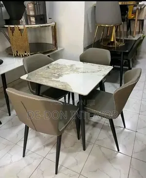 Ceramics Dinning Table With Four Sitters
