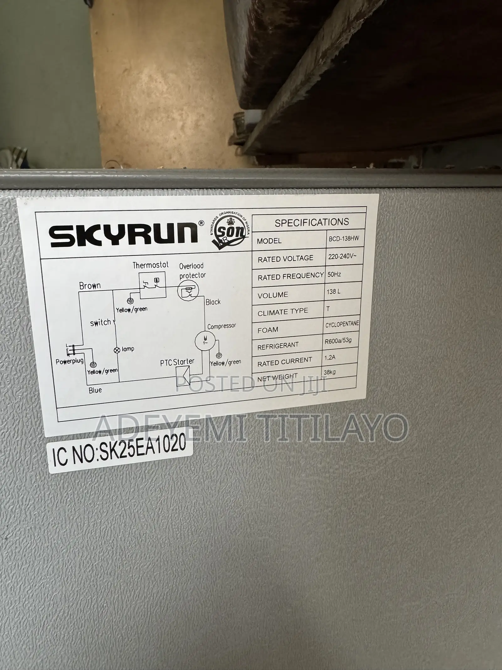 Skyrun Refrigerator 138L