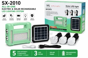 Electric Solar Rechargeable Led Lighting System With Led Bulbs