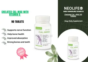 Chelated Cal-Mag Vitamin D3 90 Tablets Calcium Magnesium Supplement