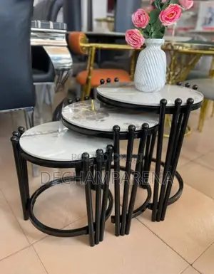 Black Frame Side Table Set