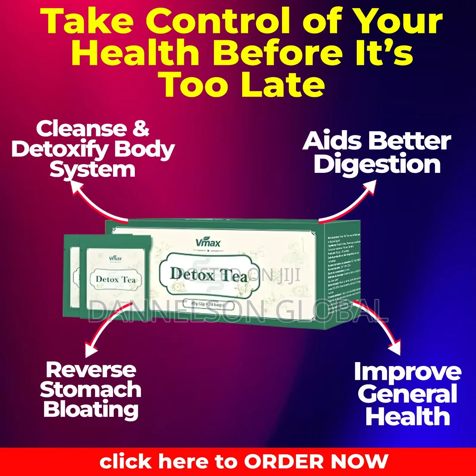 VMax Detox Tea – Gentle Colon Cleanse Digestive Support (20 Tea Bag)