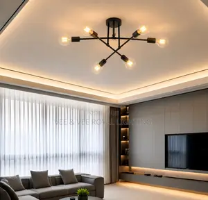 Premium 6 Light Chandelier–Stylish Ceiling Lamp for Living Room, Hotel