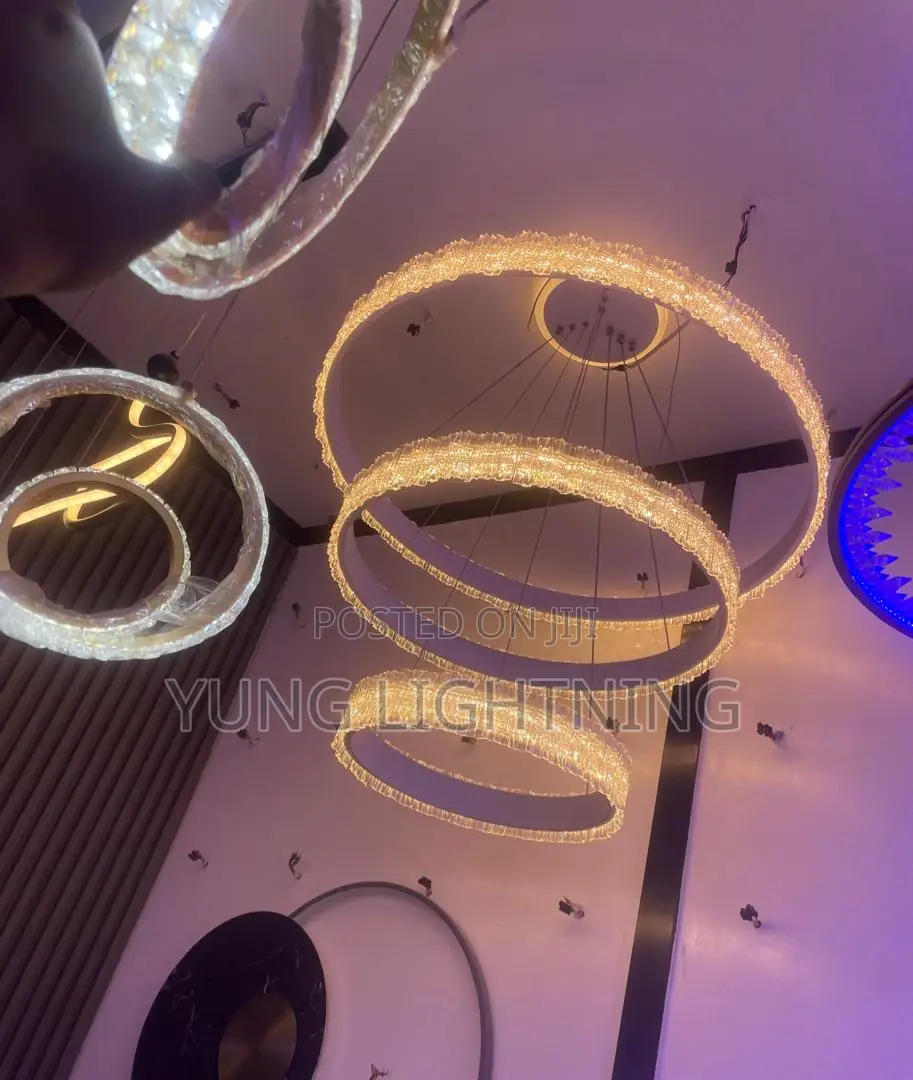 Modern 3 Ring Crystal LED Large Size Chandelier