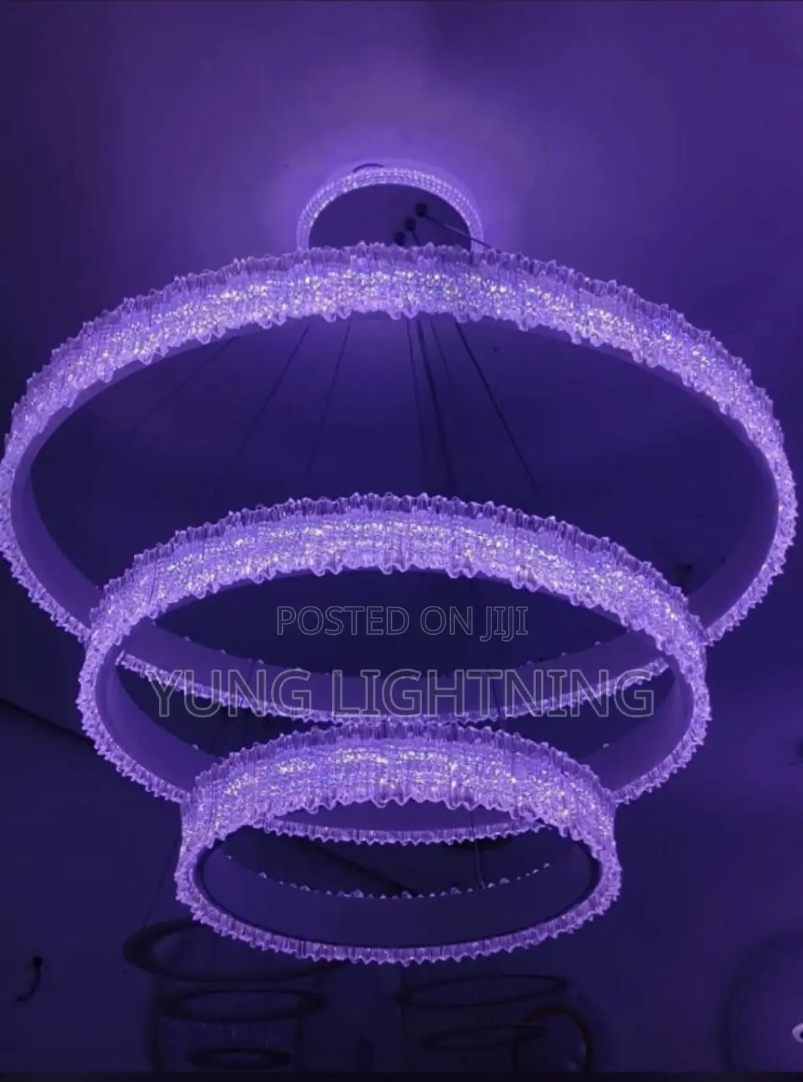 Modern 3 Ring Crystal LED Large Size Chandelier