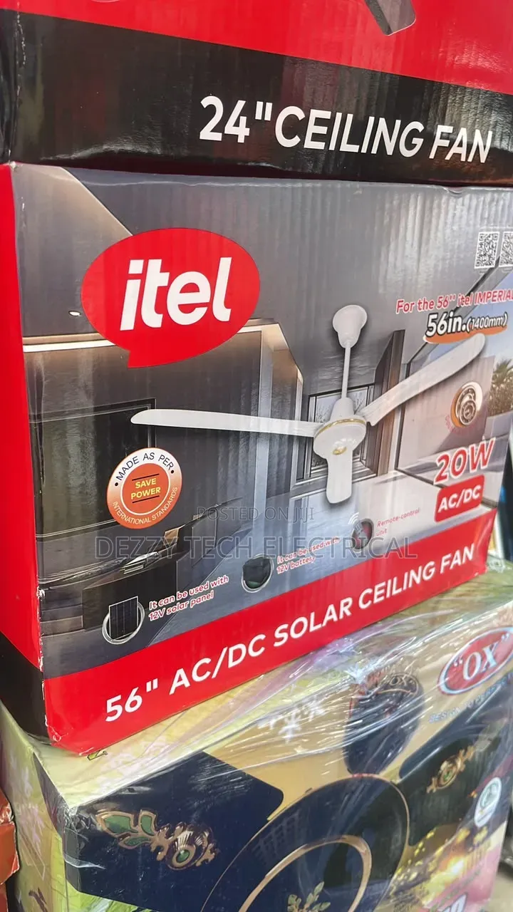 20W AC/Dc Solar Ceiling Fan Long Blade
