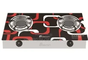 Boscon 2 Burner Table Top Glass Gas Cooker | Tempered Glass Gas Stove