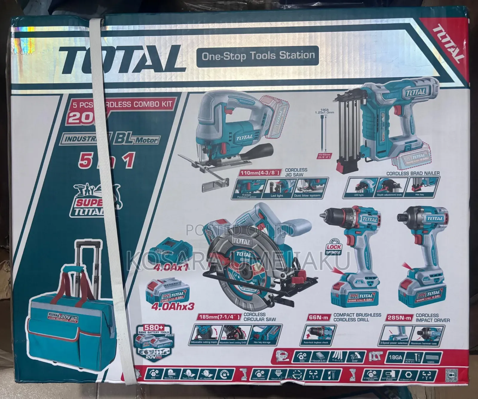 5 in 1 Total Cordless Combo Tools Set 20v