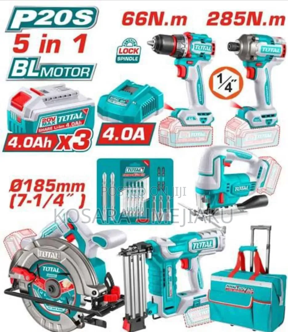 5 in 1 Total Cordless Combo Tools Set 20v