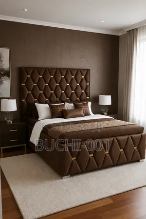 Modern Diamond-Tufted Upholstered Bed Frame 6x6