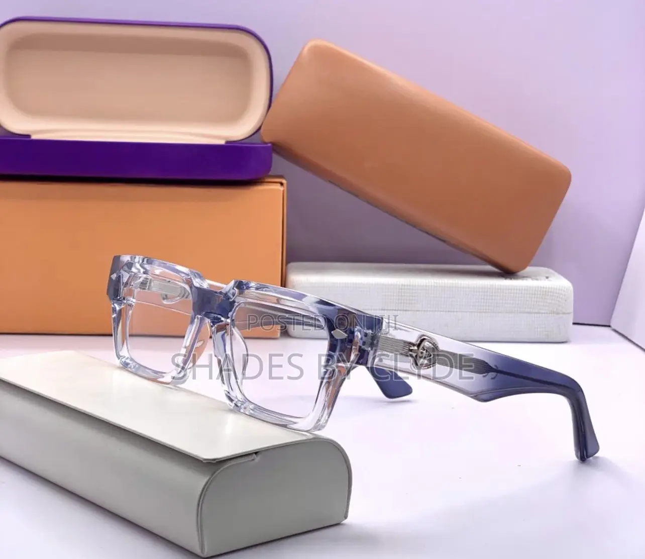 Chic Transparent Blue Square Eyeglasses - Modern Stylish