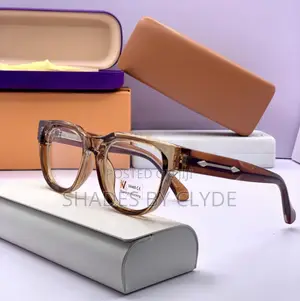Stylish Clear Amber Square Eyeglasses - Blue Light Blocking**