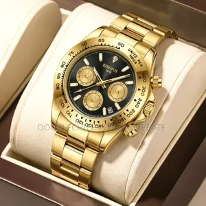 Gold/Black/Green Chronograph Unisex Watch