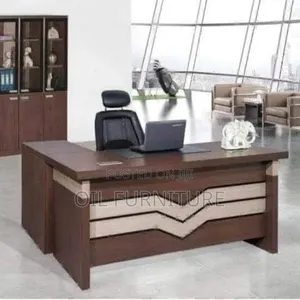 ​Modern Luxury CEO Office Table With Side Extension Cabinet 1.6meter