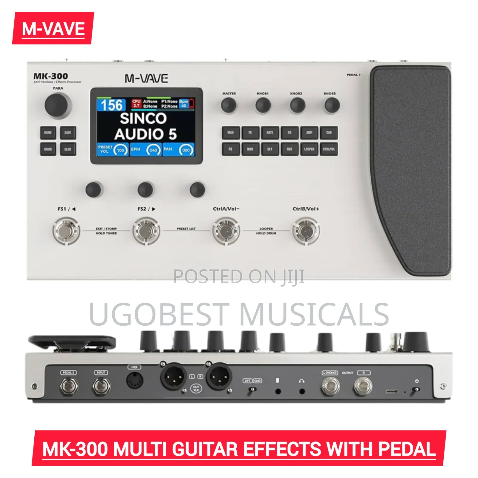 ​m-Vave MK-300 Guitar Multi-Effects Processor With Amp Modeler Pedal