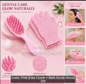 Bath Scrub Gloves and Scalp Massage Set