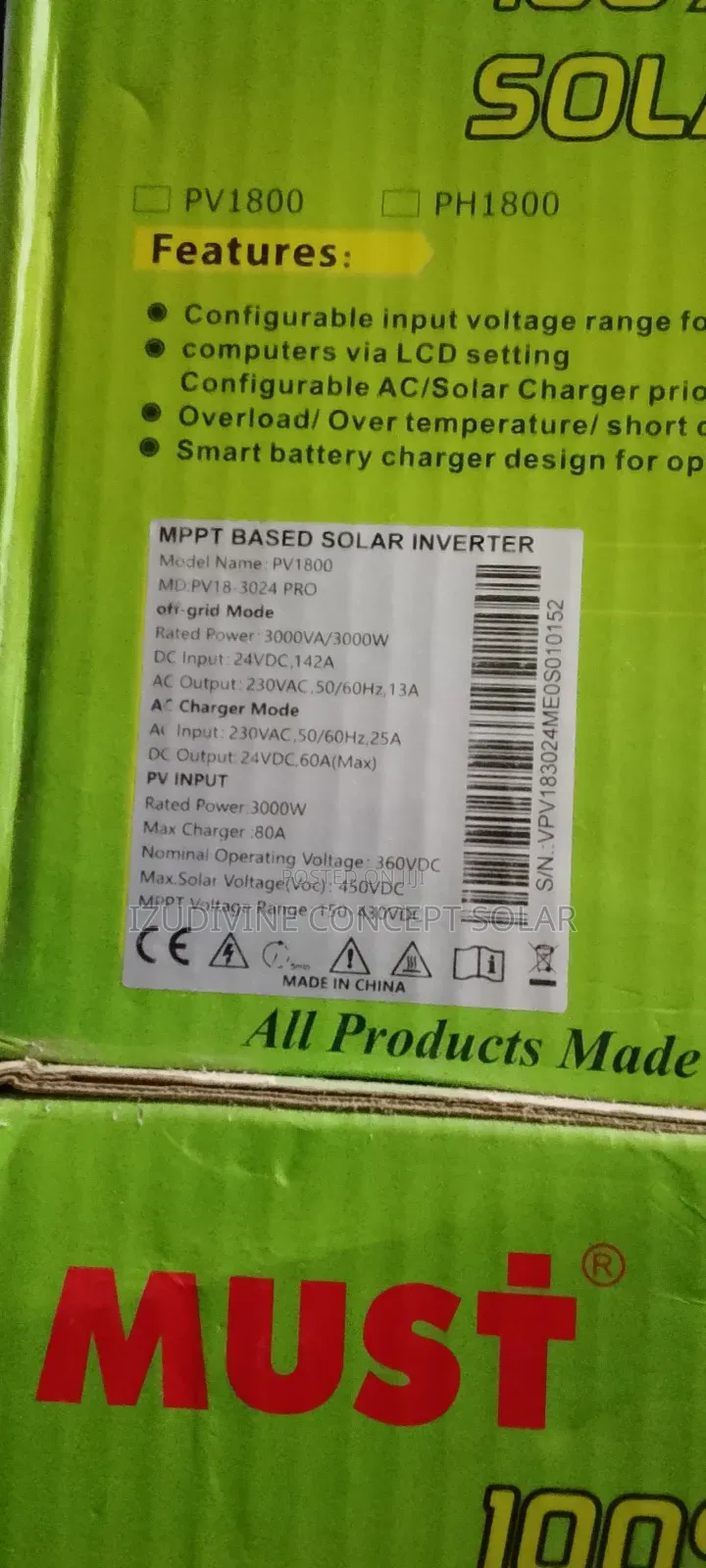 3kva Pro 24v Must Hybrid Inverter