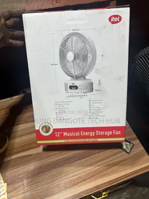 Itel 12-Inch Rechargeable Musical Energy Storage Fan With Night Light