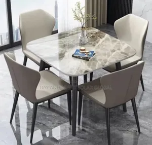 Mable Top Dining Set With 4 Sitters