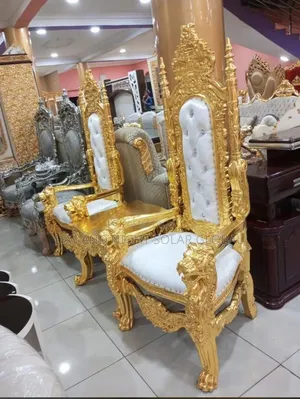 Royal Golden Two Chairs With Middle Table