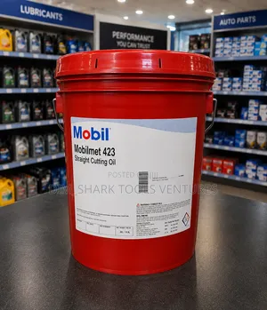 20-Liter Pail of Mobil Mobilmet 423 Straight Cutting Oil.