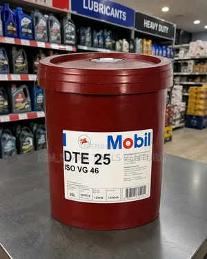 20-Liter Pail of Mobil DTE 25, a Premium High Anti-Wear Hydraulic Oil