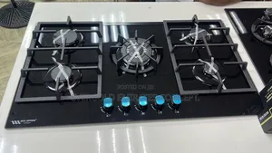 5 Burner Black Glass Cooker Hob With Automatic Ignition