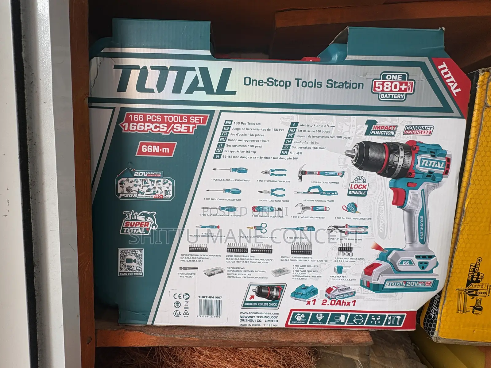 Total 20v Impact Drill 166 Piece Tools Set