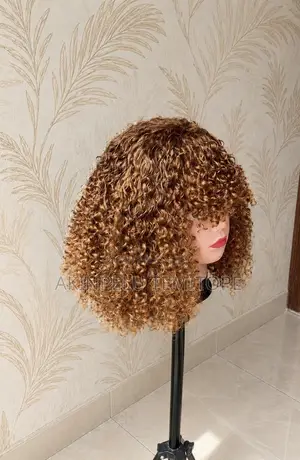 14” Jerry Curly Human Hair Wig |Color 30| Soft, Full Bouncy