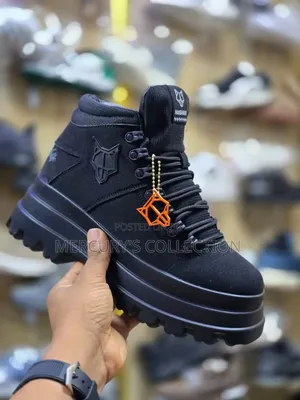 Premium Men's Black Outdoor Boots | Durable Fashion Boots